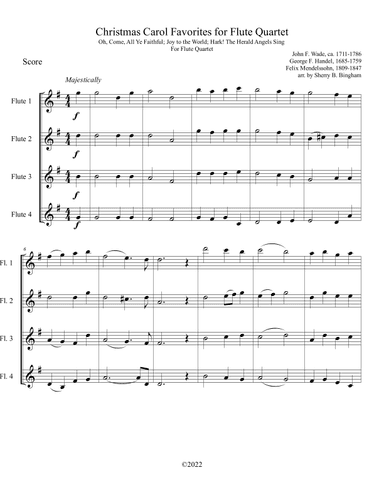 Christmas Carol Favorites for Flute Quartet (arr. Sherry B. Bingham)