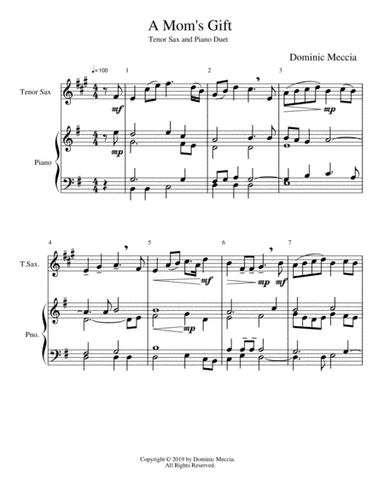 A Mom's Gift- A Tenor Sax and Piano Duet