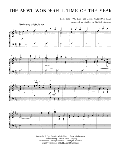 The Most Wonderful Time Of The Year (arr. Richard Giszczak)