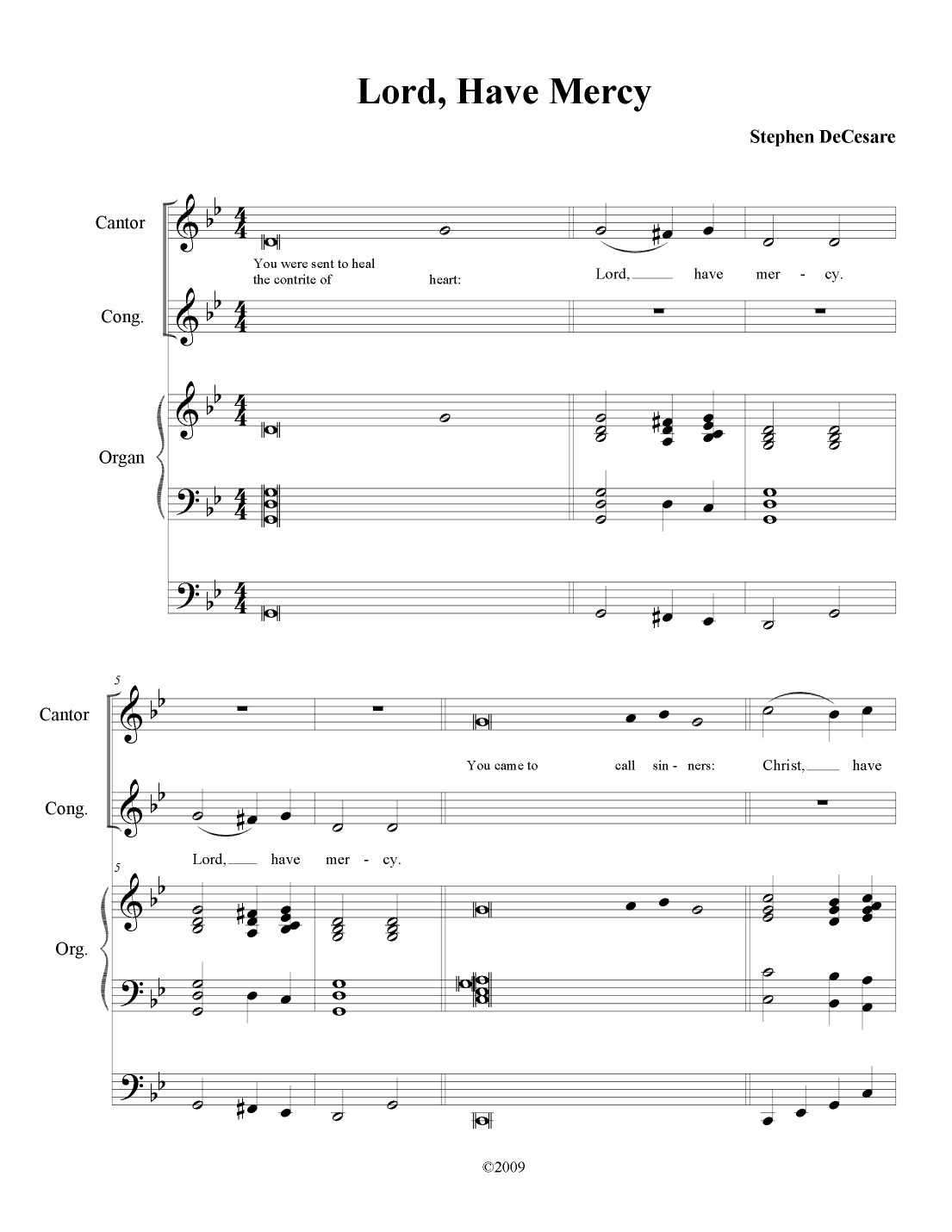 Mass of Divine Mercy (Full Score and Parts)