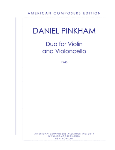 [Pinkham] Duo for Violin and Violoncello