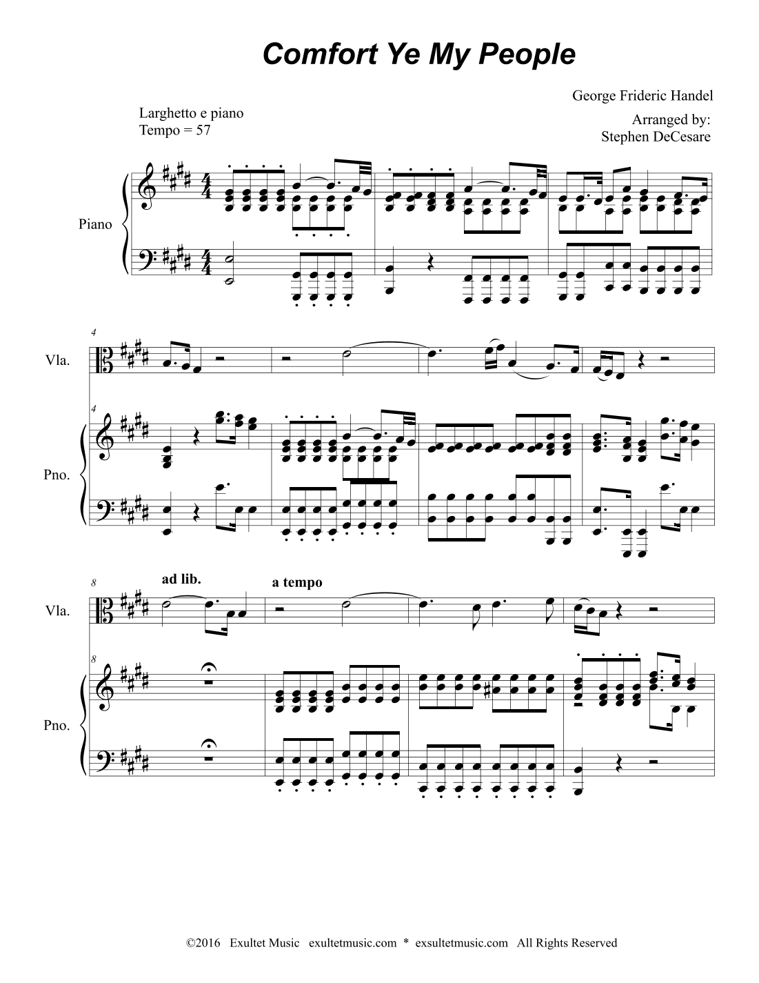 Comfort Ye My People (Viola and Piano) (arr. Stephen DeCesare)
