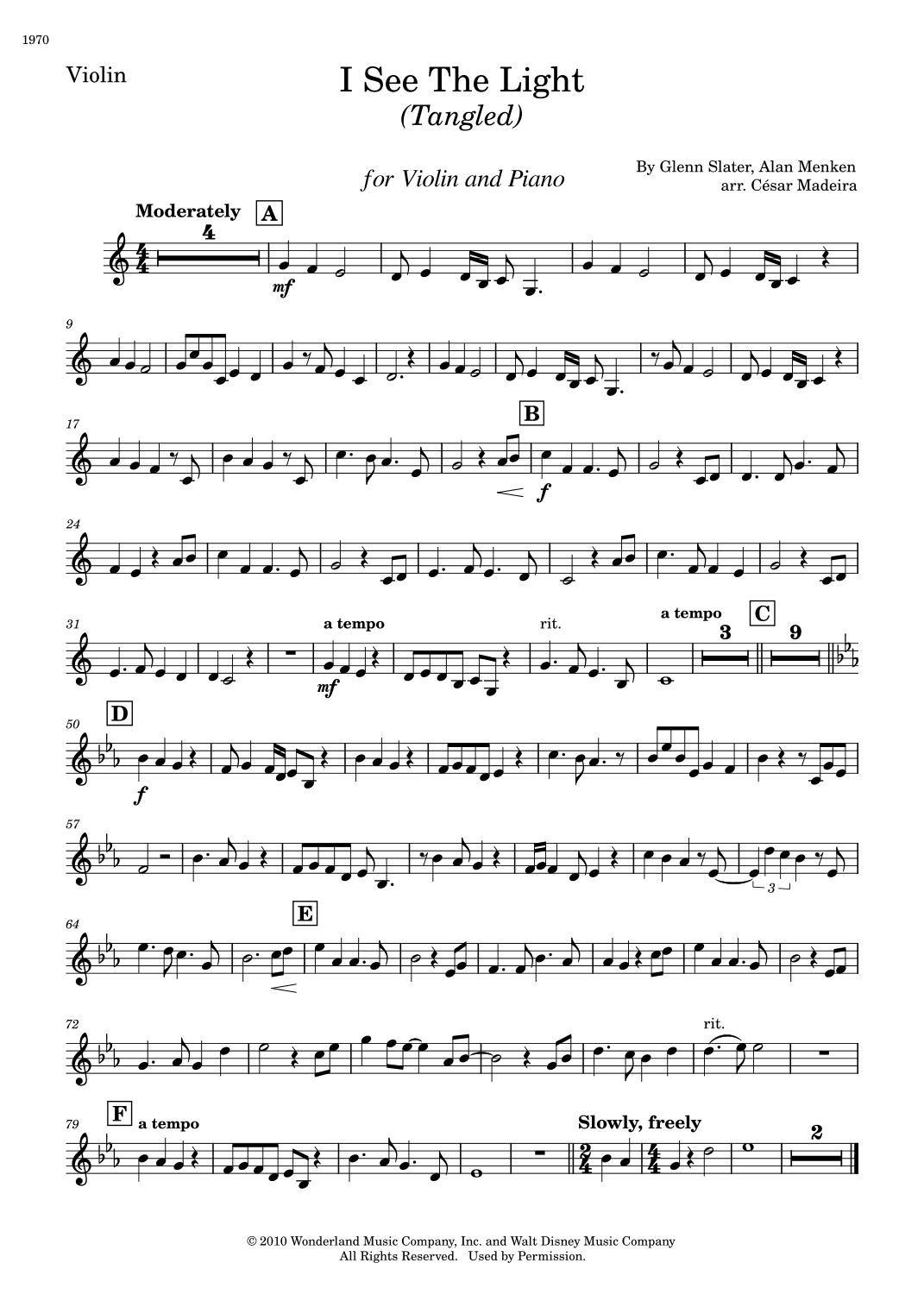 I See The Light (arr. César Madeira)