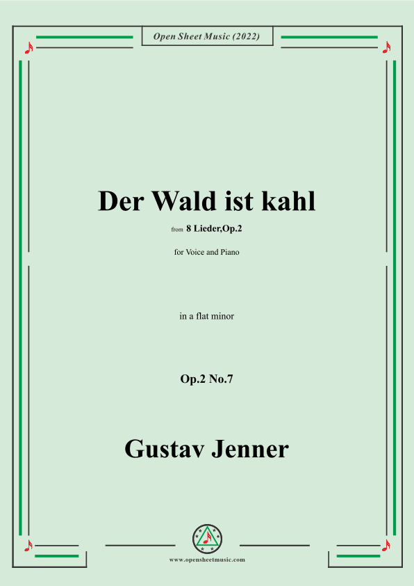 Jenner-Der Wald ist kahl,in a flat minor,Op.2 No.7 (arr. OSM Press)