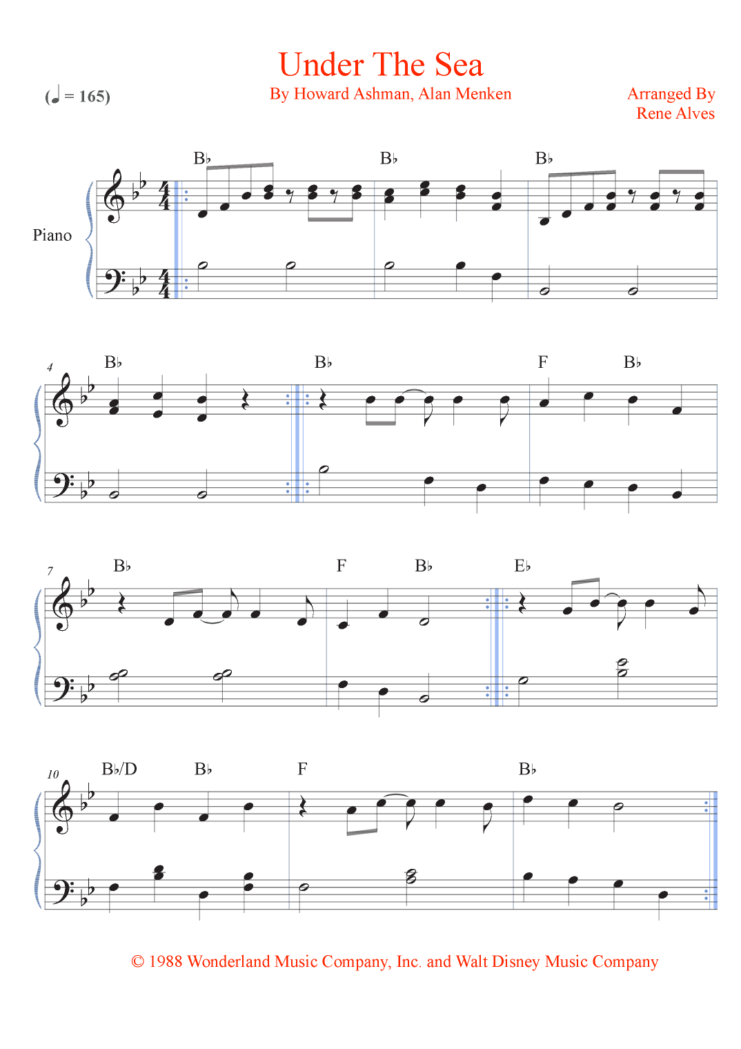Under The Sea (arr. Rene Alves)