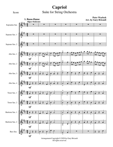Capriol Suite (arr. Gary Bricault)