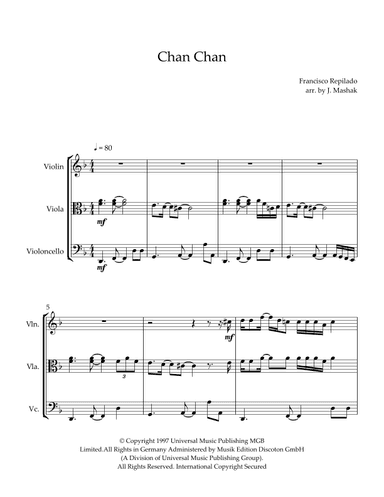 Chan Chan (chan Chan Son) (arr. Jacob Mashak)