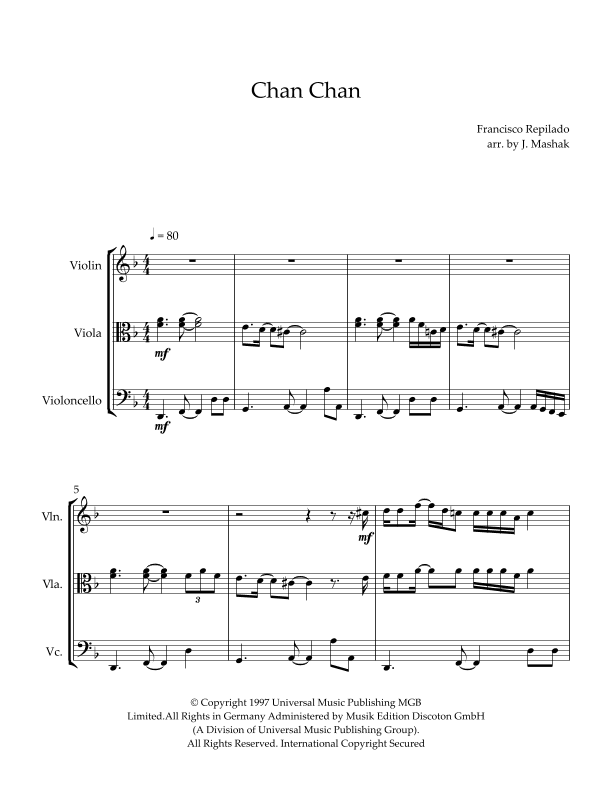 Chan Chan (chan Chan Son) (arr. Jacob Mashak)