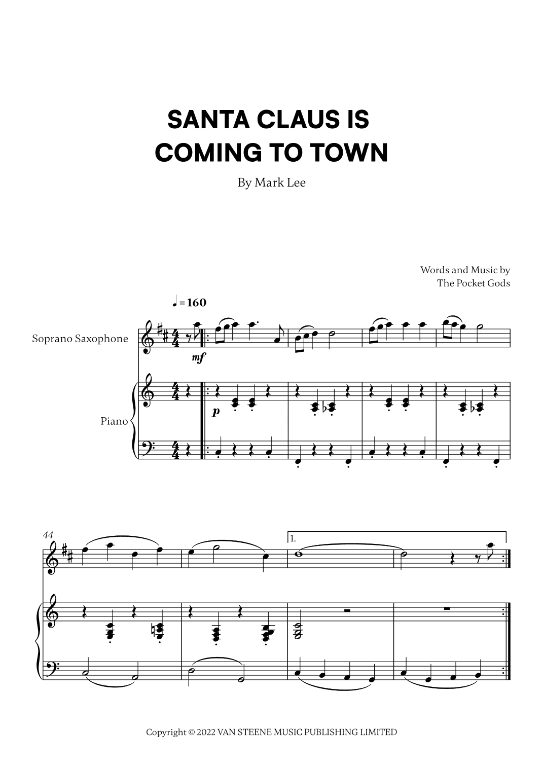 Santa Claus Is Coming To Town (arr. Cadenza Editions)