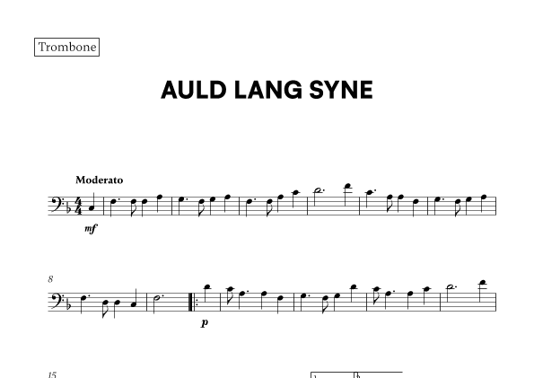 Auld Lang Syne (for Trombone) (arr. Cadenza Editions)