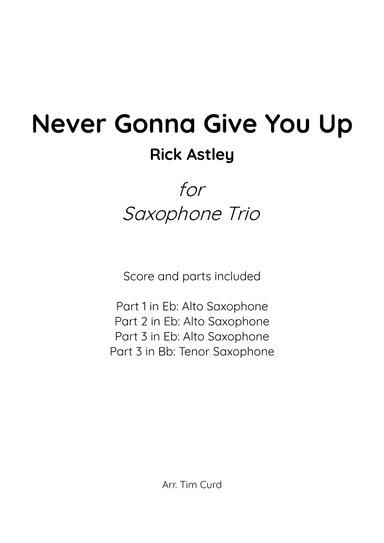 Never Gonna Give You Up (arr. Tim Curd)