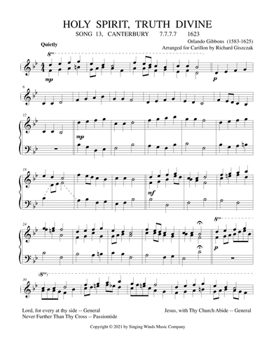 Holy Spirit, Truth Divine (SONG 13) (arr. Richard Giszczak)