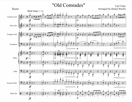 Old Comrades - German Band - Oktoberfest - Score Only (arr. Dennis Ruello)