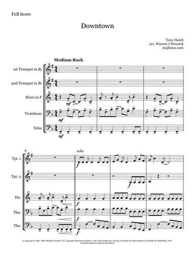 Downtown (arr. Warren J Wernick)