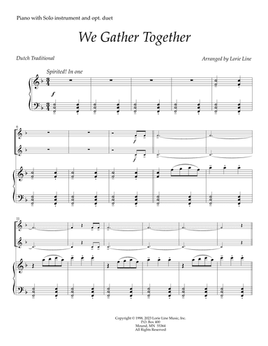 We Gather Together (arr. Lorie Line)