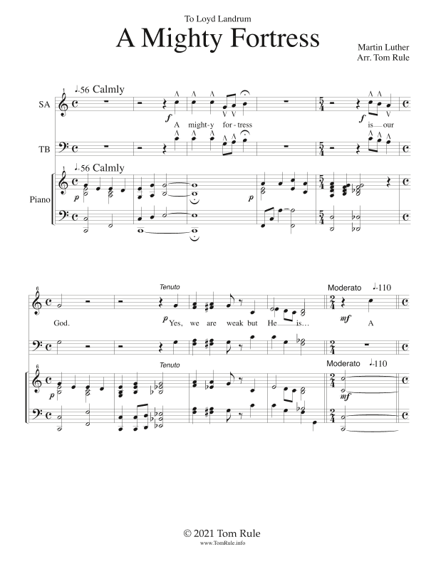 A MIghty Fortress (arr. Tom Rule)