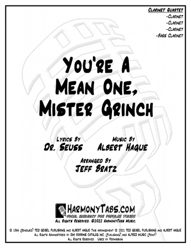 You're A Mean One, Mr. Grinch (arr. Jeff Bratz)