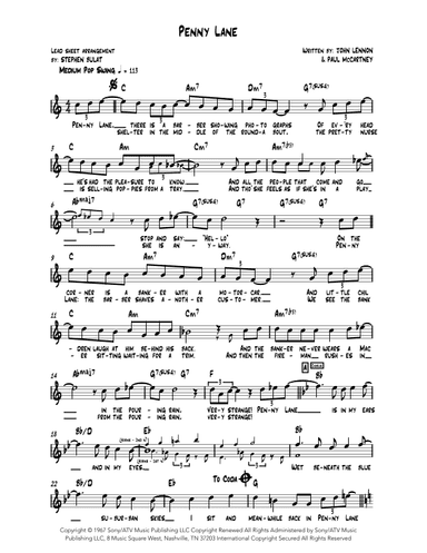Penny Lane (arr. Stephen Bulat)