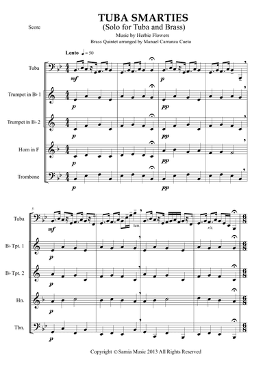 Tuba Smarties (for brass quintet version) (arr. Manuel Carranza Cueto)