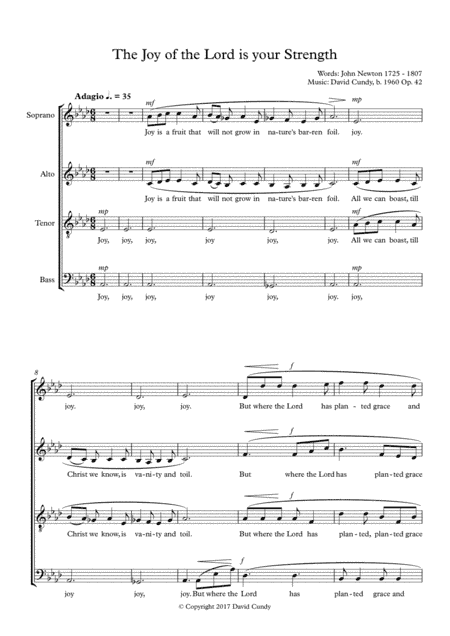 The joy of the Lord is your strength, Op. 42