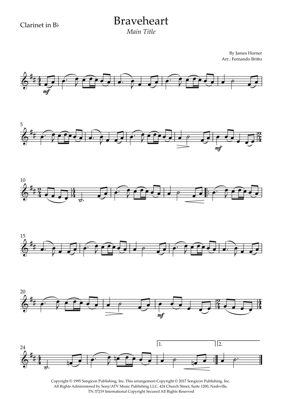 Braveheart - Main Title (arr. Fernando Britto)