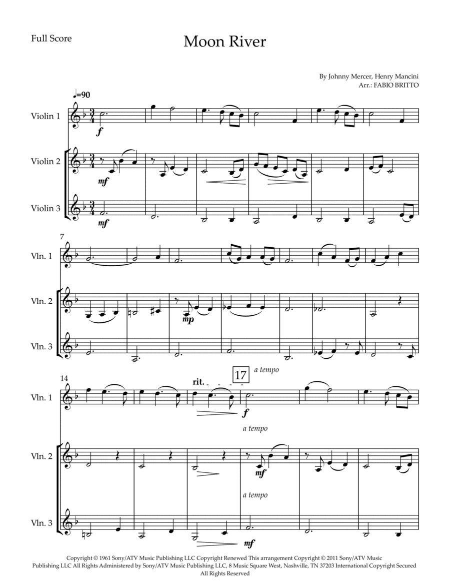 Moon River (arr. Fabio Britto)