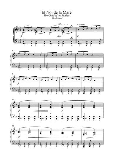 El Noi de la Mare - The Child of the Mother (arr. PianoSheetNow)