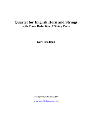 Quartet for English Horn and Strings