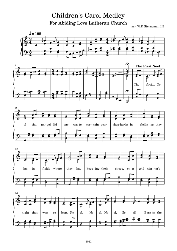 Children's Carol Medley (arr. W.P. Sterneman III)