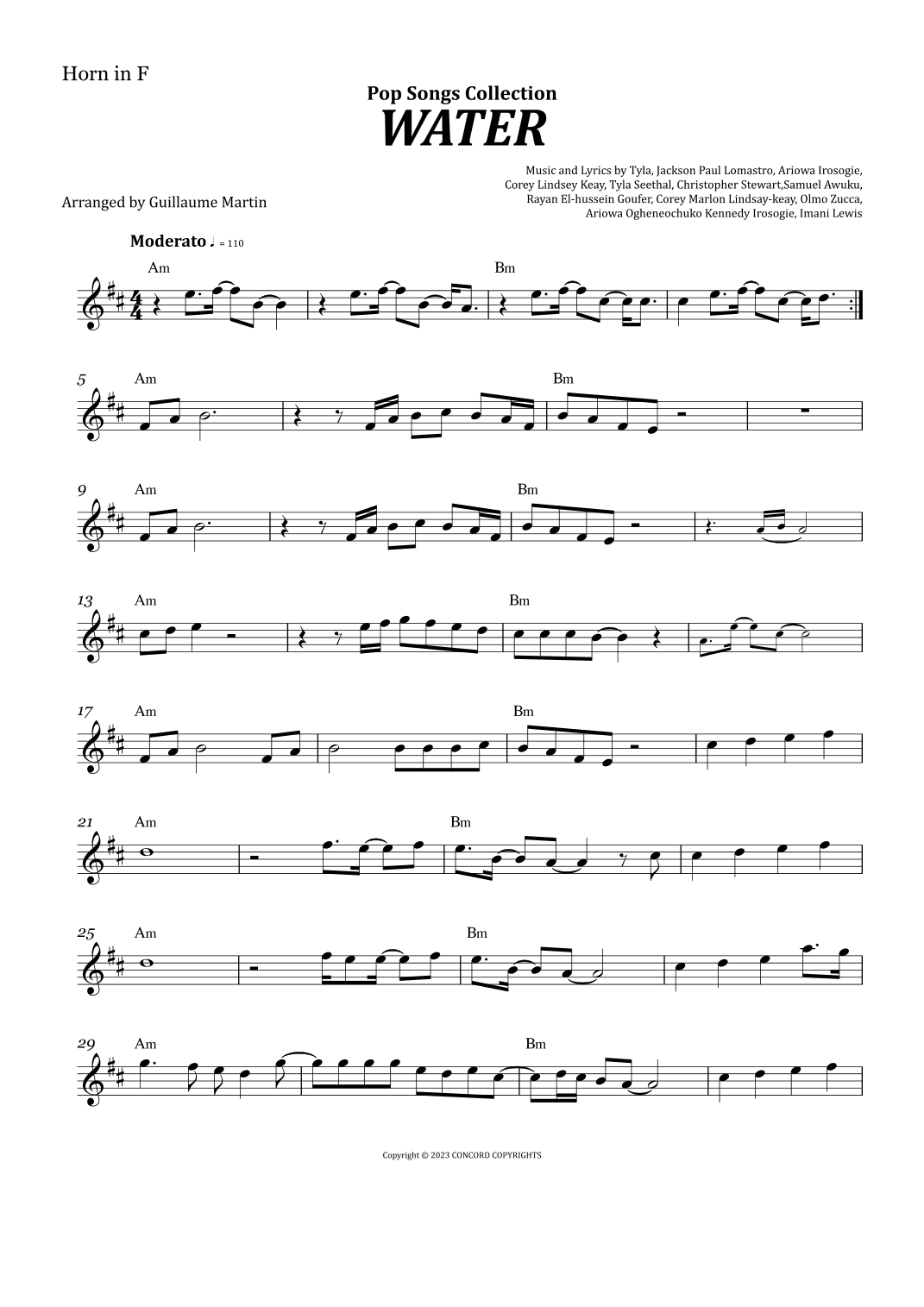 Water (arr. Guillaume Martin)
