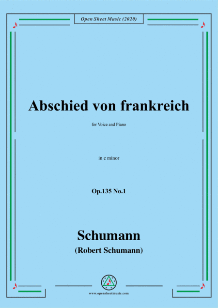 Schumann-Abschied von frankreich,Op.135 No.1 in c minor (arr. MSM)