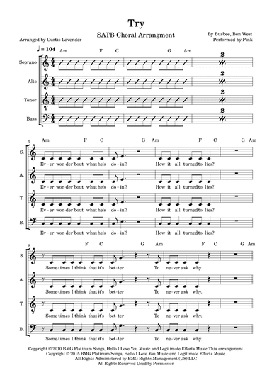 Try (arr. Curtis Lavender)