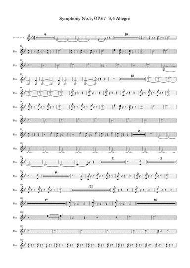 Beethoven symphony No.5 - 3,4rd Movement (Transposed Horn in F) (arr. Jay Heo)