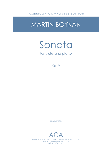 [Boykan] Sonata for Viola and Piano