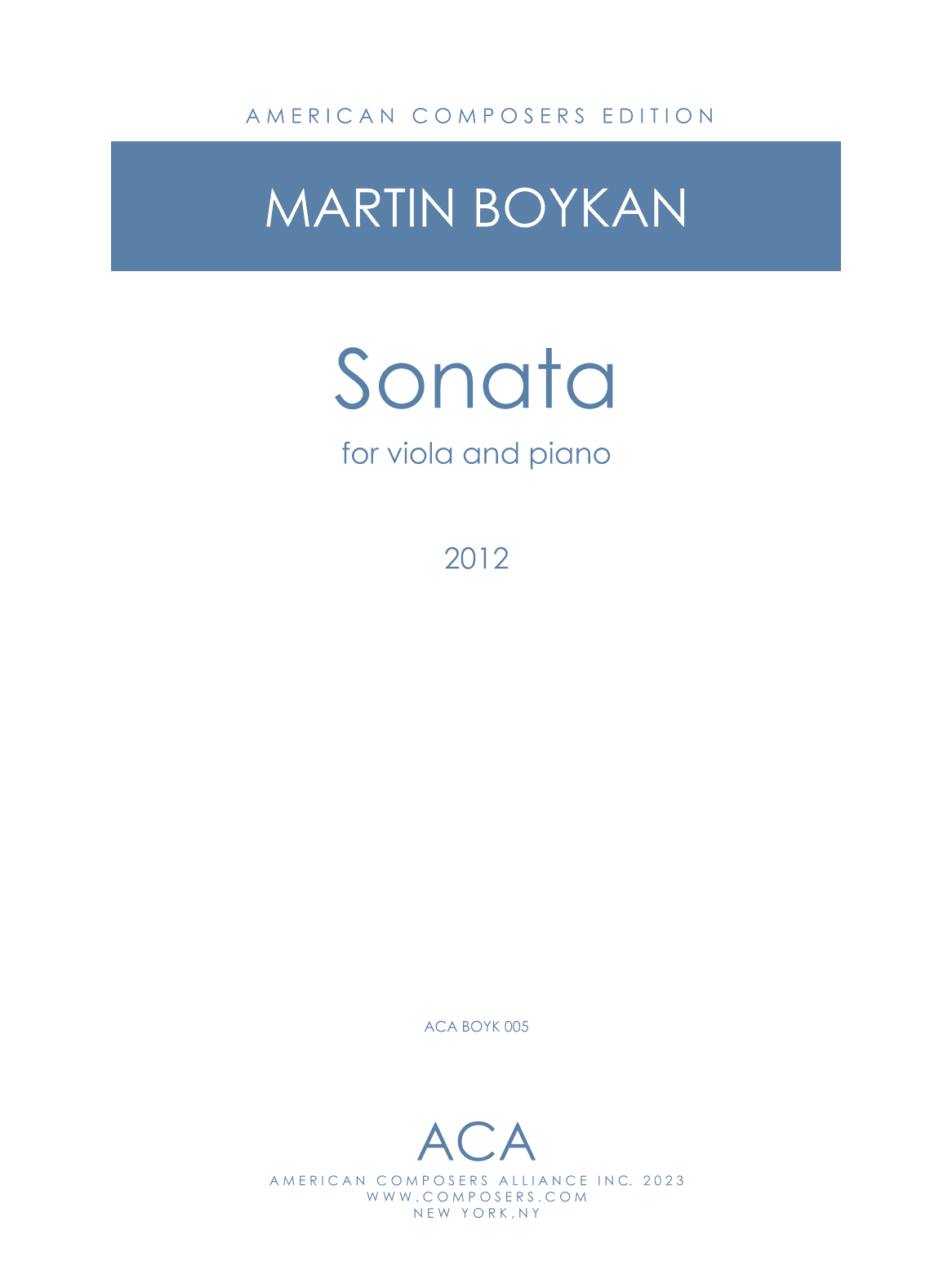 [Boykan] Sonata for Viola and Piano