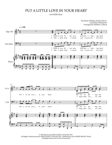 Put A Little Love In Your Heart (arr. Matthew Udland)