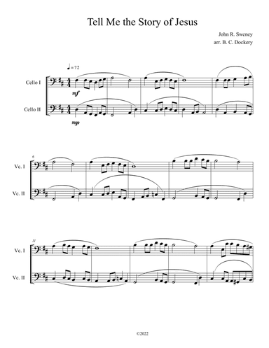 Tell Me the Story of Jesus (Cello Duet) (arr. B. C. Dockery)