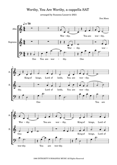 Worthy, You Are Worthy (arr. Susanna Lausevic)
