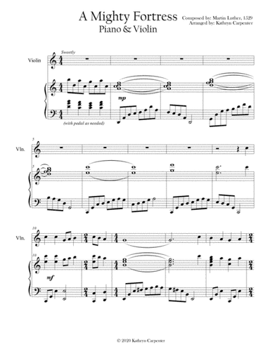 A Mighty Fortress (Advanced Piano & Violin) (arr. Kathryn Carpenter)