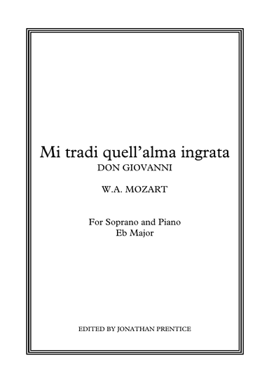 Mi tradi quell'alma ingrata - Don Giovanni (Eb Major) (arr. Jonathan Prentice)