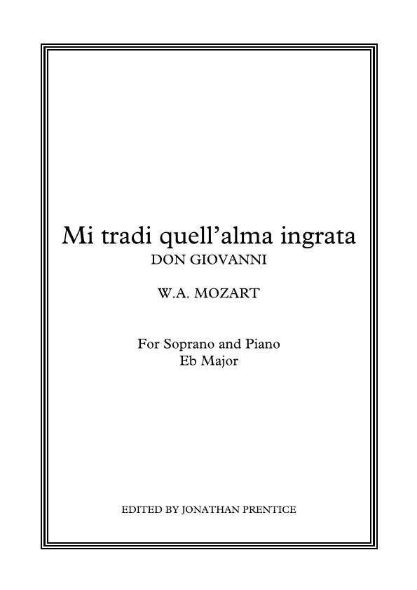 Mi tradi quell'alma ingrata - Don Giovanni (Eb Major) (arr. Jonathan Prentice)