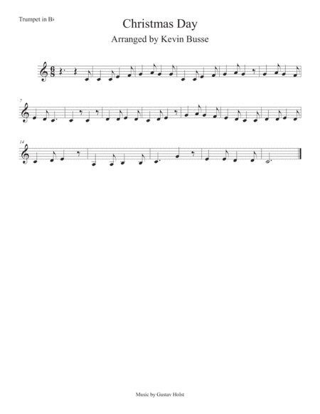 Christmas Day (Easy key of C) Trumpet (arr. Kevin Busse)