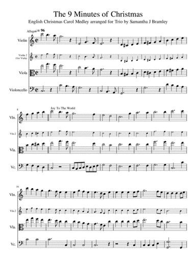 Christmas Carol Medley for String Trio - The 9 minutes of Christmas (arr. Samantha J Bramley - stringspirational@gmail.com)