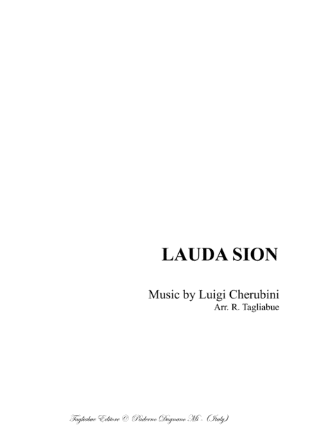 LAUDA SION - Cherubini - Arr. for SA Choir (or soli) and Organ (arr. Renato Tagliabue)