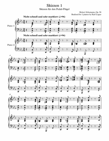 Sketch #1 (from Sketches for Pedal Piano) (arr. Karl Logue)