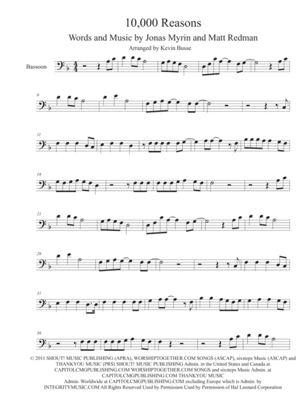 10,000 Reasons (Bless The Lord) (arr. Kevin Busse)