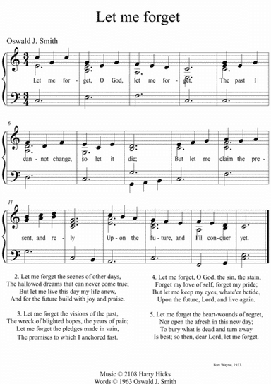 Let me forget. A net tune to this wonderful Oswald Smith poem.