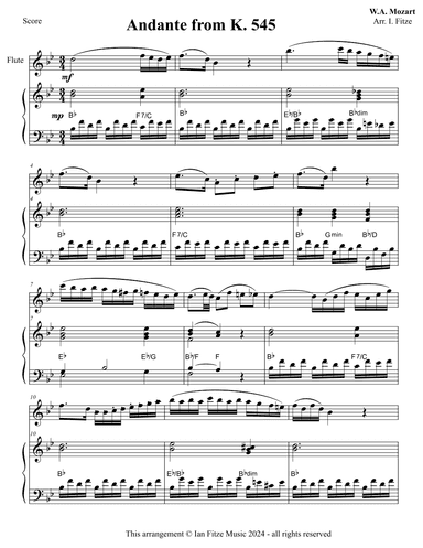 Andante from K.545 (arr. Ian Fitze)