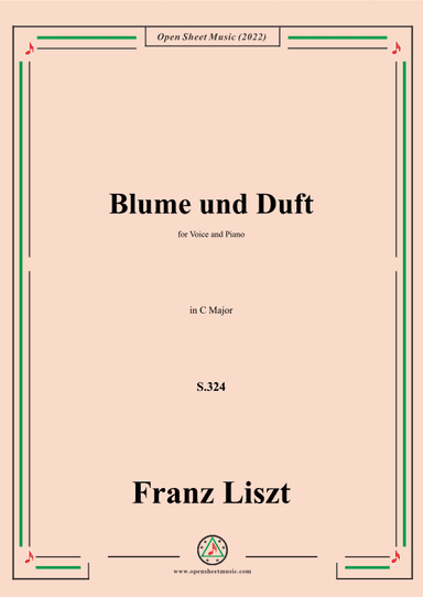 Liszt-Blume und Duft,S.324,in C Major (arr. OSM Press)