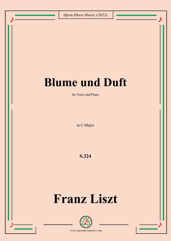 Liszt-Blume und Duft,S.324,in C Major (arr. OSM Press)